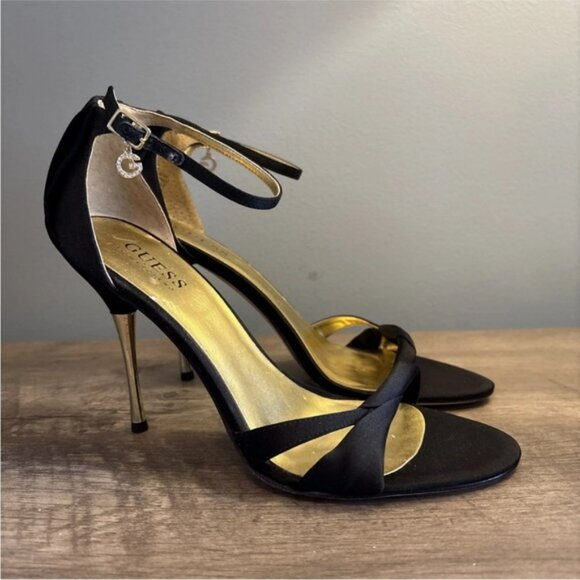 Guess Black And Gold Stiletto Heels Size 7.5M - Picture 4 of 11